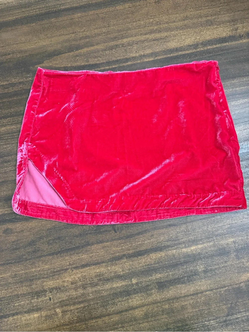 Free People Crimson Velvet Mini Skirt